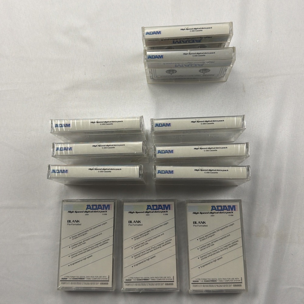 Coleco Adam High Speed Digital Data Packs 9 NEW, 2 Used